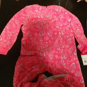 Oshkosh bgosh pink pattern footie pajamas